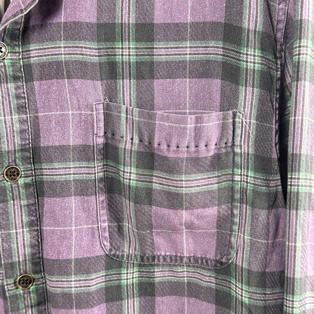 Nat Nast Luxury Originals Mens 100% Silk Purple Plaid Button Down Shirt Lg - Picture 10 of 10